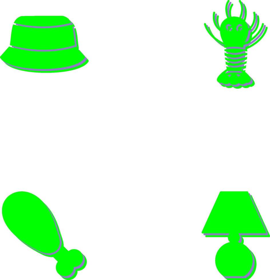 Men Hat and Lobster Icon vector