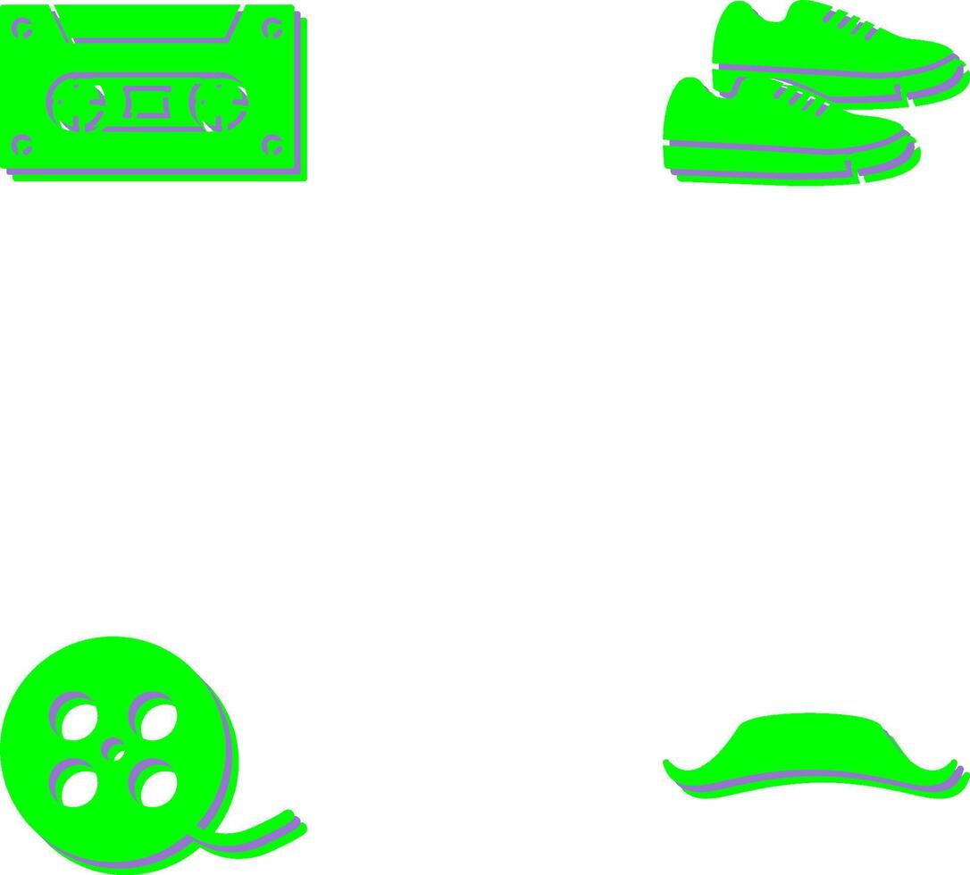 Casette and Sneakers Icon vector