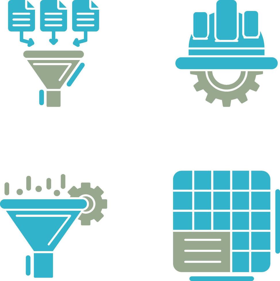 datos colección y Ingenieria icono vector