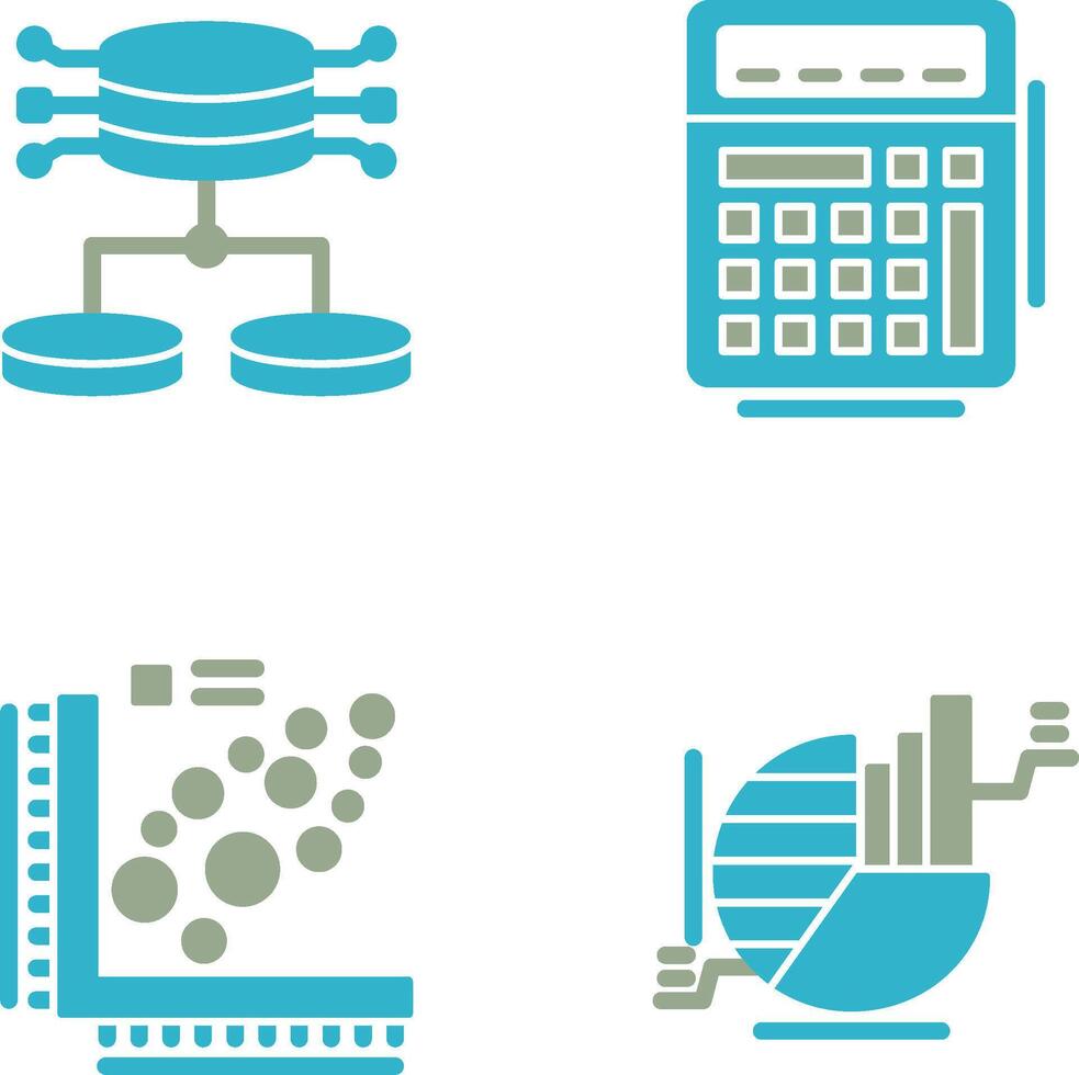 Structured Data and Calculator Icon vector