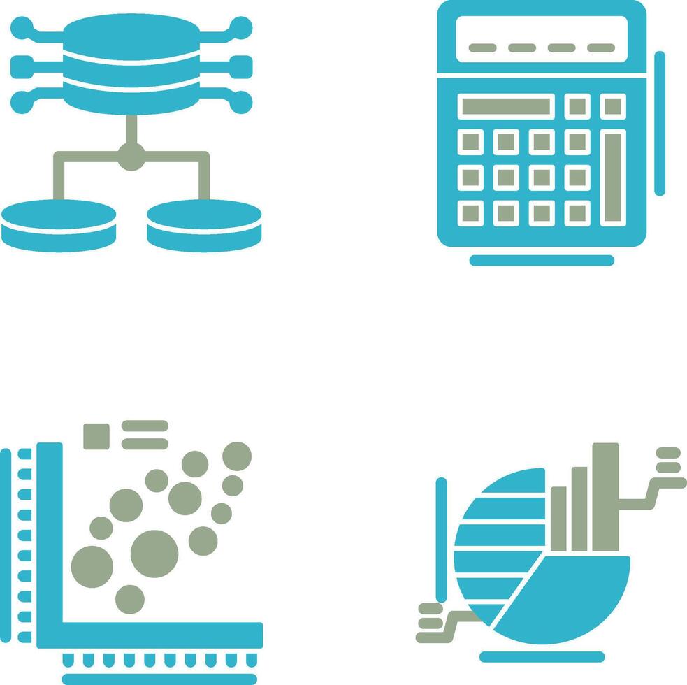 estructurado datos y calculadora icono vector