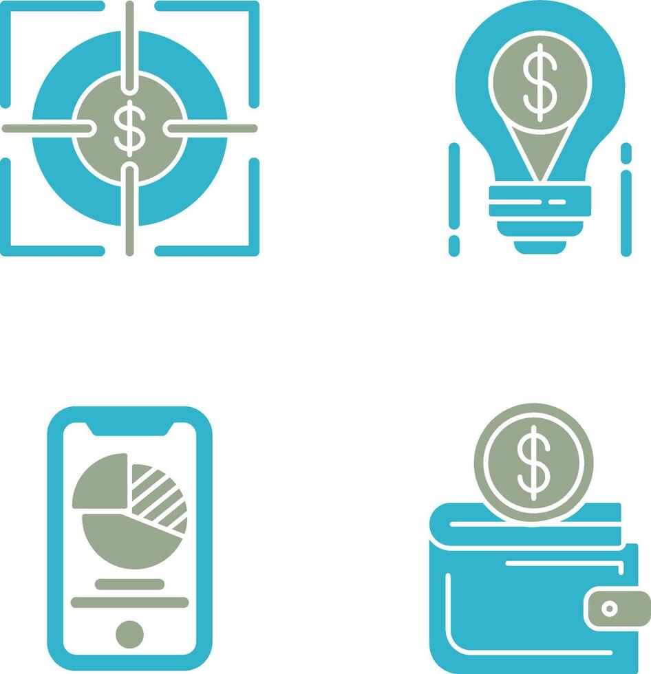 Target and Light Bulb Icon vector