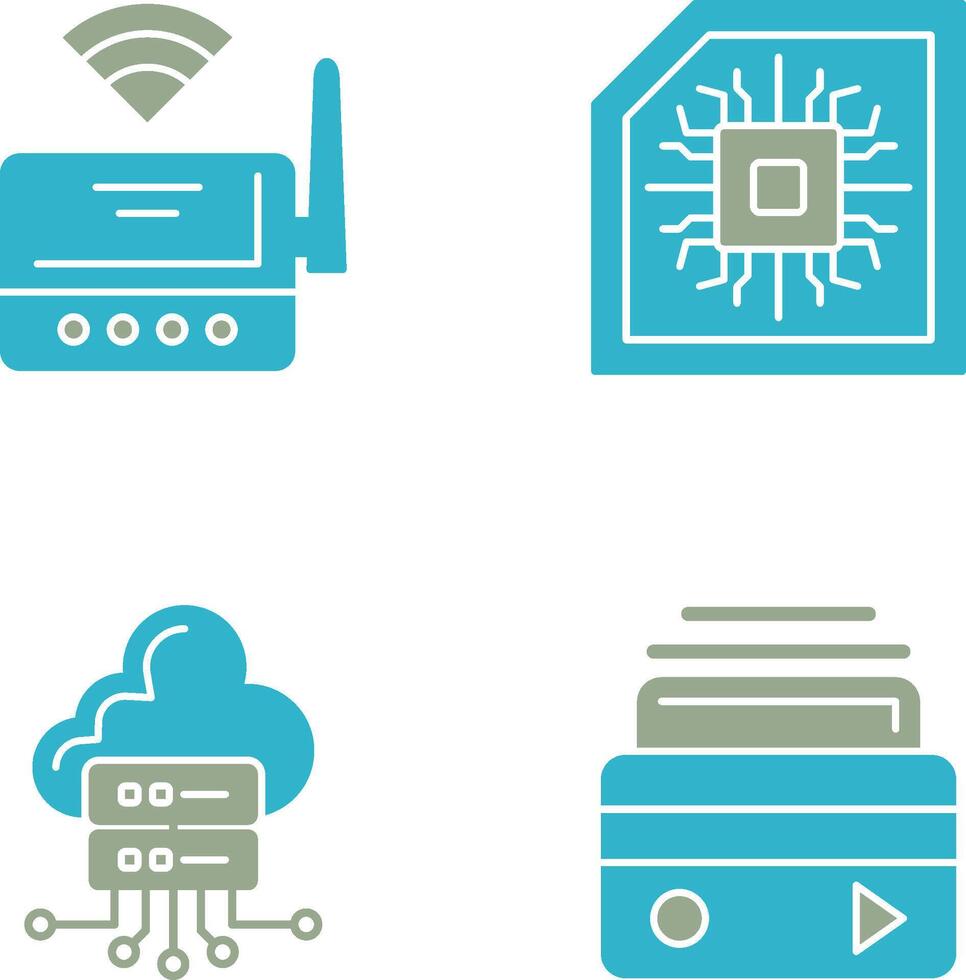 Wifi Router and Chip Icon vector