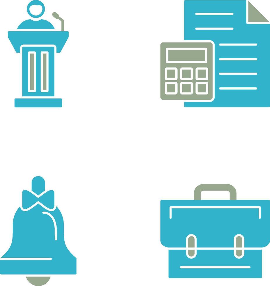 Podium and CalculatorSnack and Money Icon vector