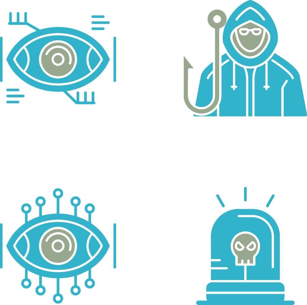 Eye Recongnition and Phishing Icon vector