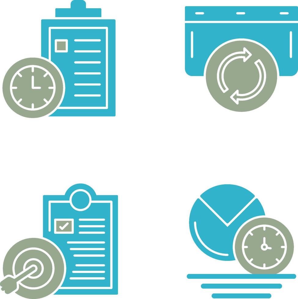 Time Management and Refresh Icon vector