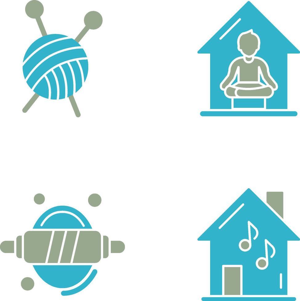 Knitting and Yoga At home Icon vector