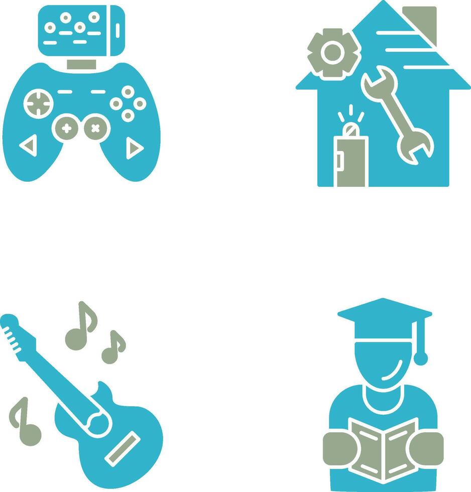 Game Controller and home repair Icon vector