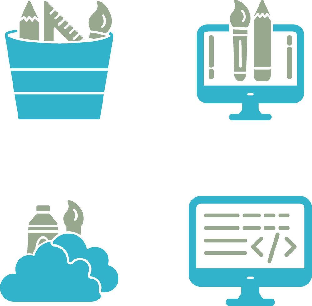 graphic tools and creative design Icon vector