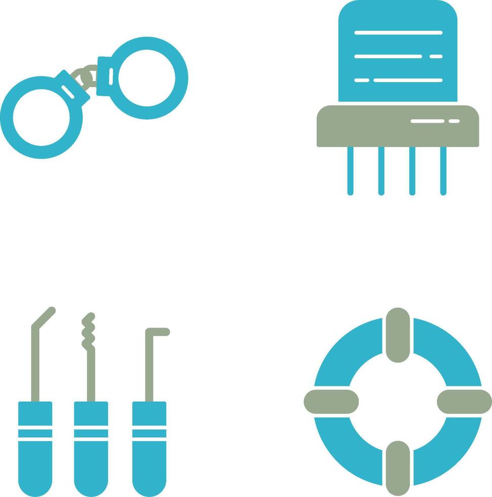 Handcuffs and Paper Shredder Icon vector