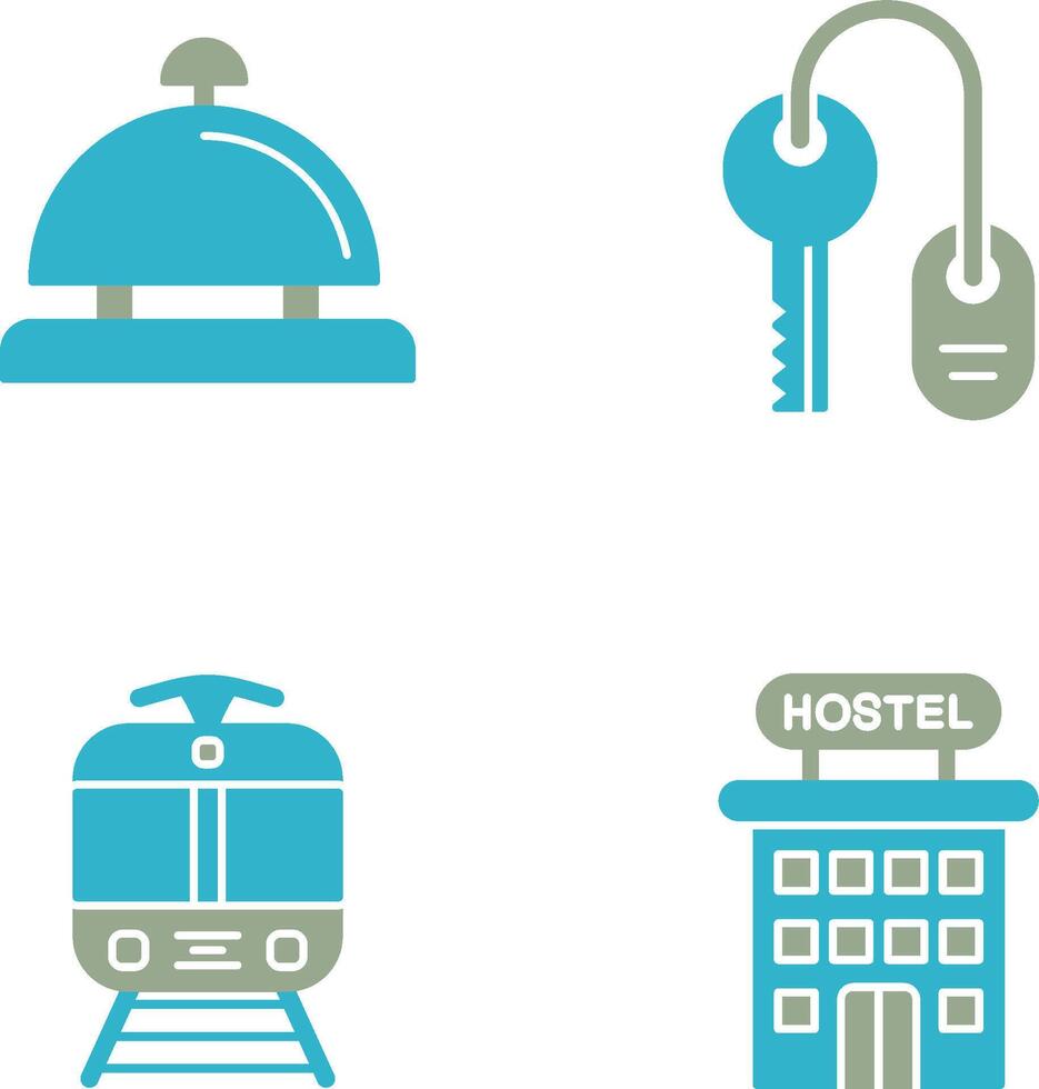Room key and Desk Bell Icon vector