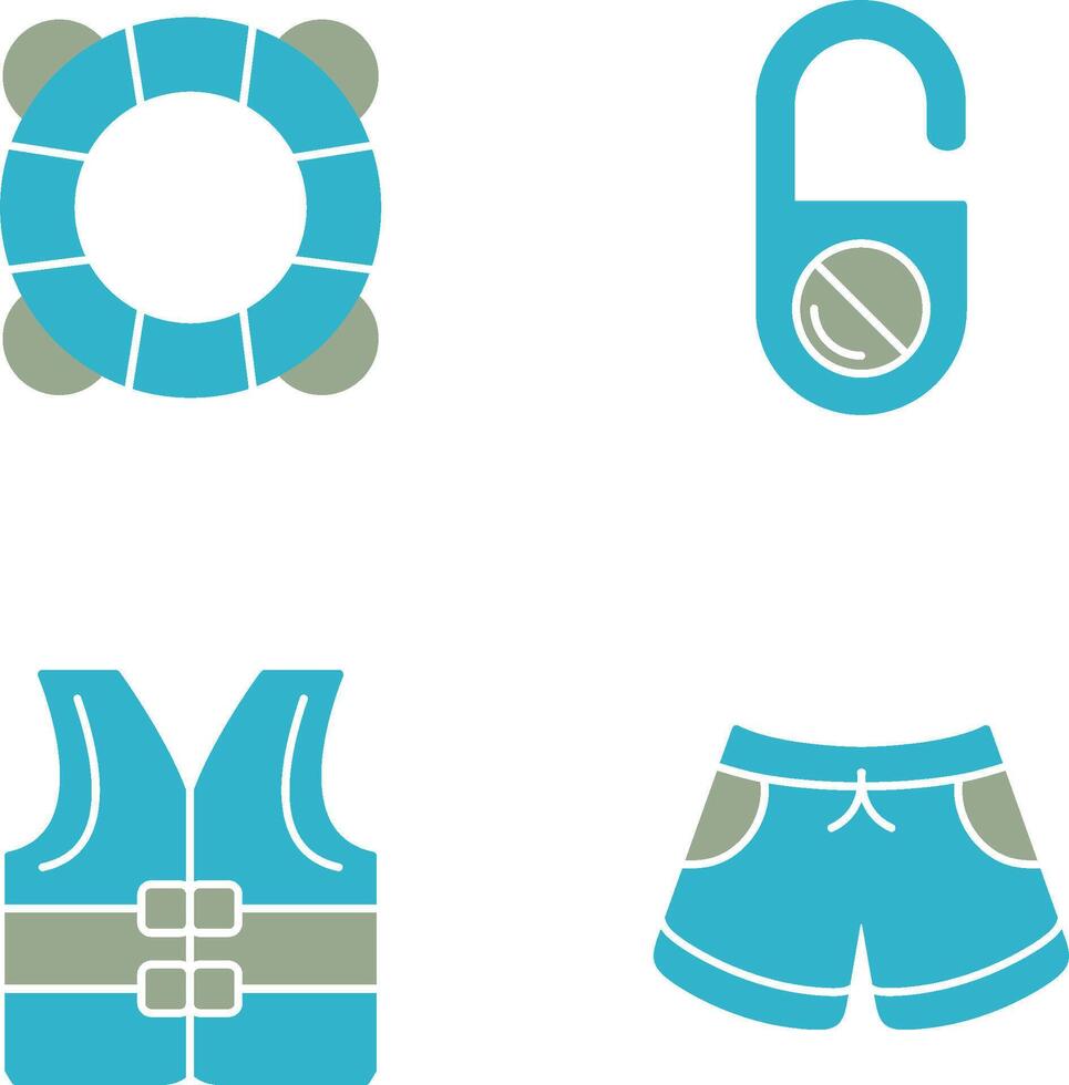 Life Preserver and Do Not Disturb Icon vector