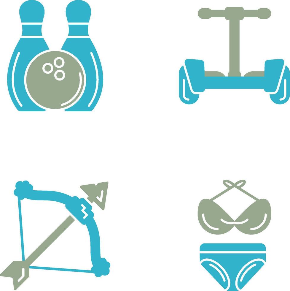 Bowling and Hoverboard Icon vector