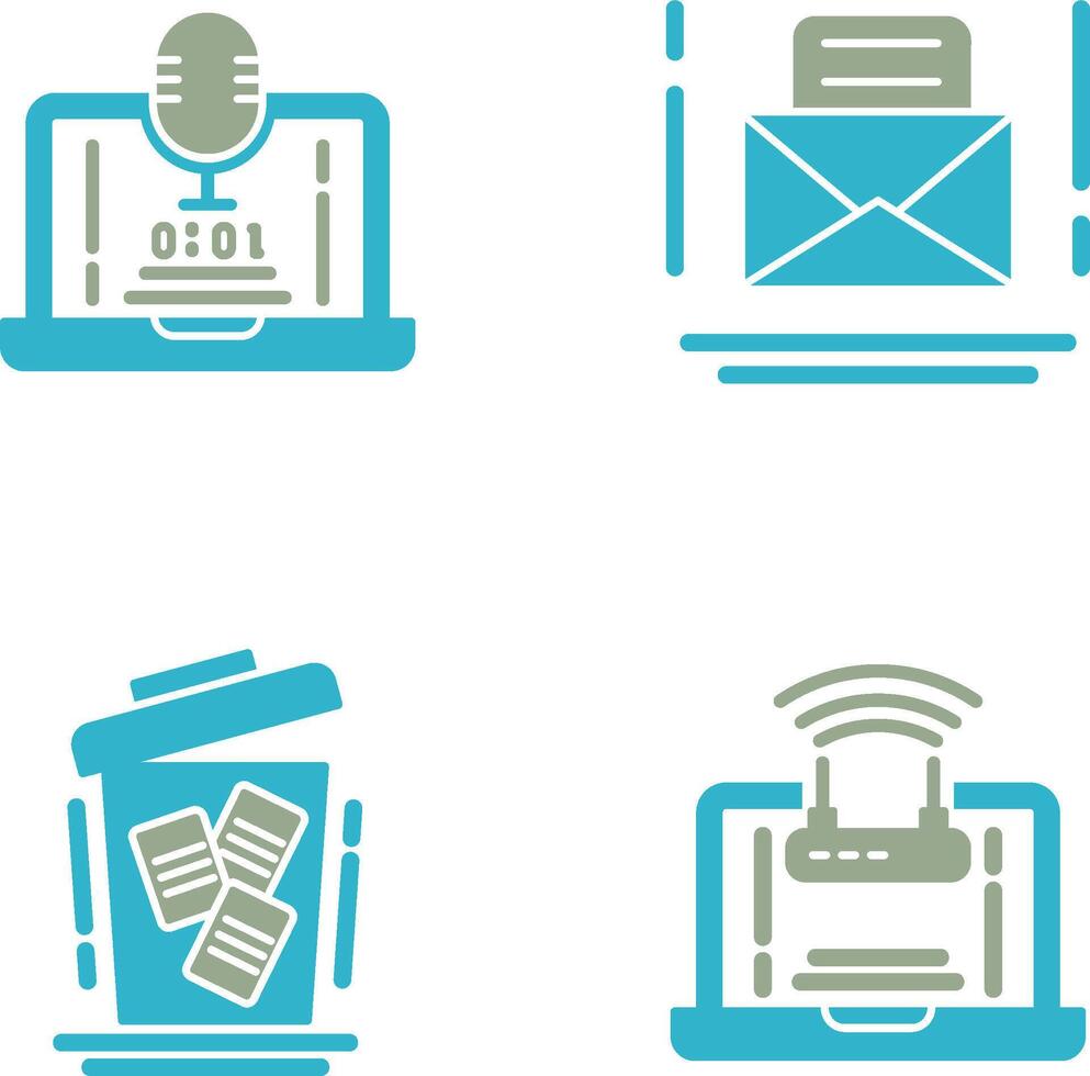 Voice Recorder and Email Icon vector