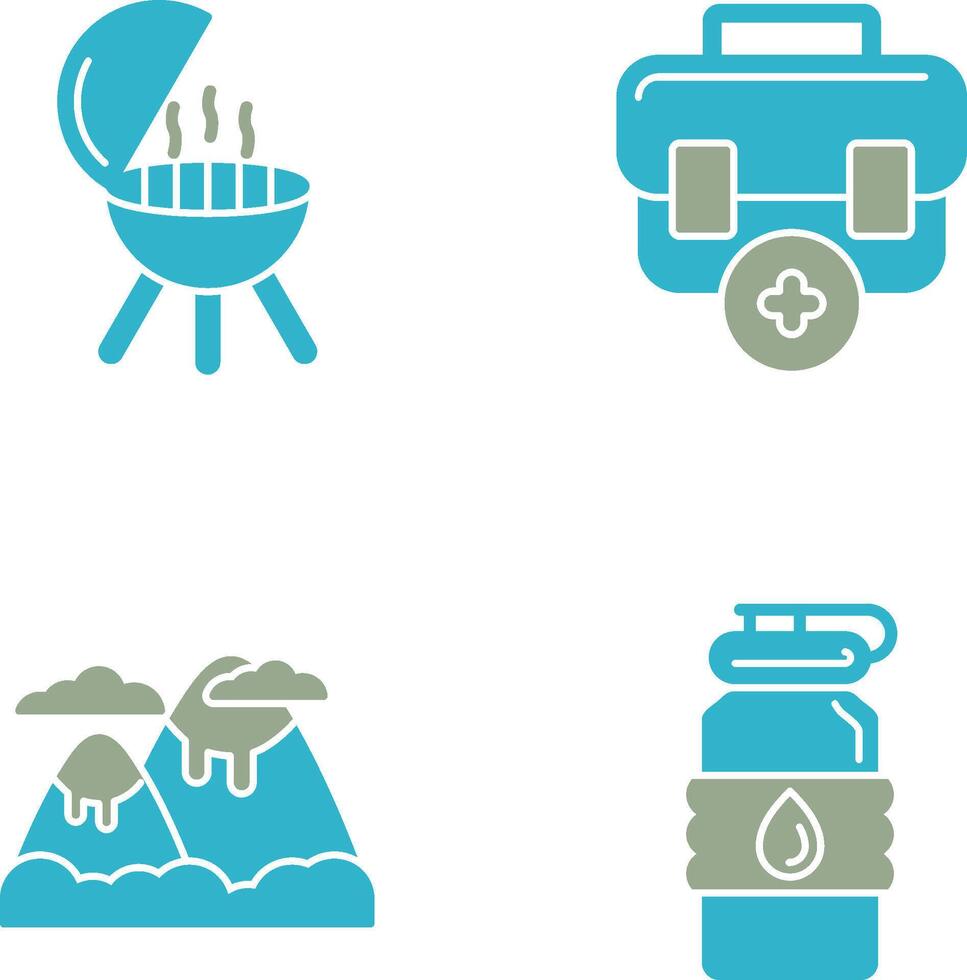 Bbq and First Aid Icon vector