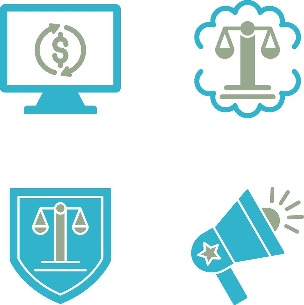 Demonstrator and Justice Scale Icon vector