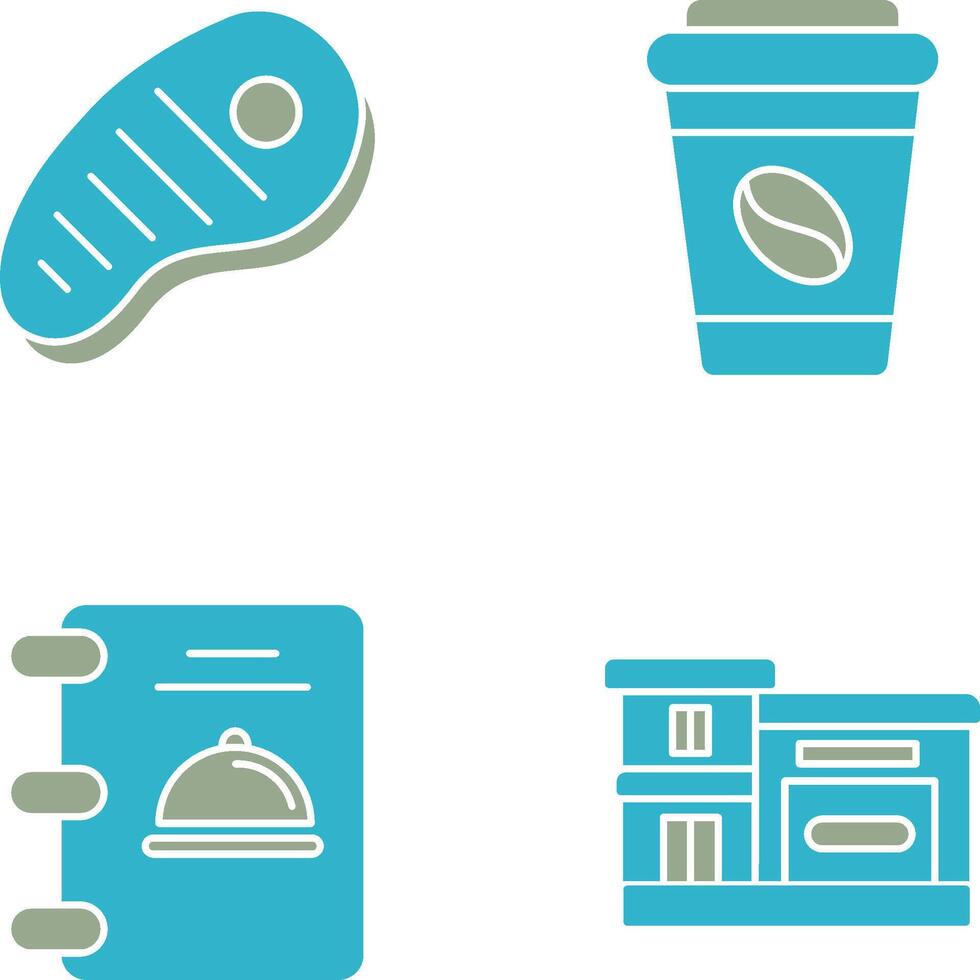 Meat and Coffee Icon vector
