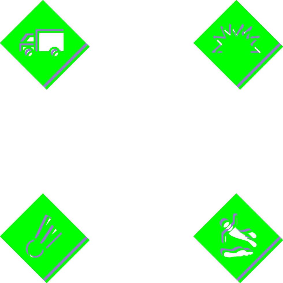 dangerous vehicle and danger of welding Icon vector