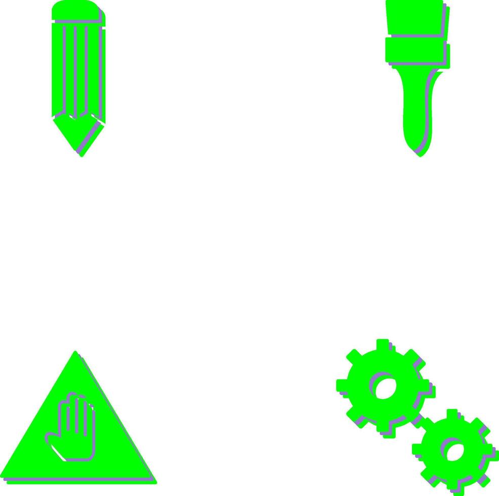 pencil and Brush Icon vector