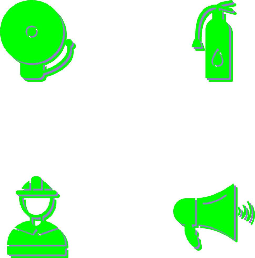 alarm and fire extinguisher Icon vector