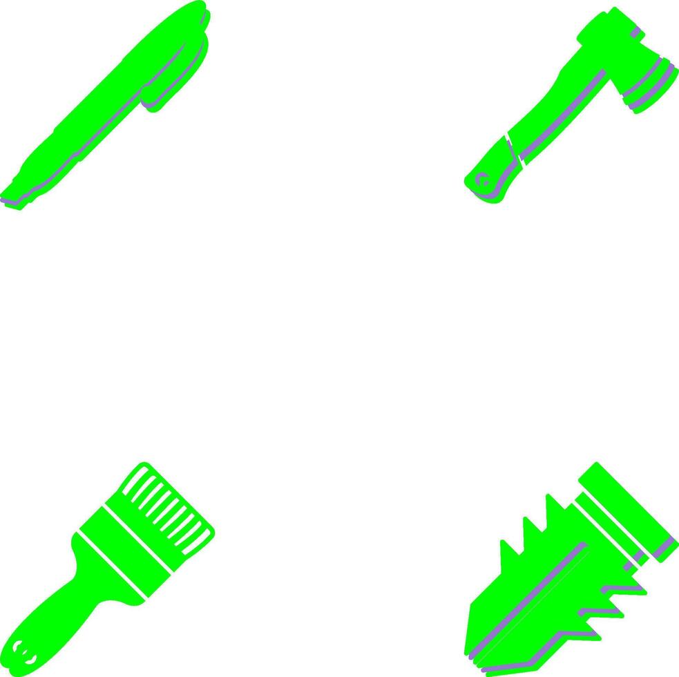 Marker and Axe Icon vector