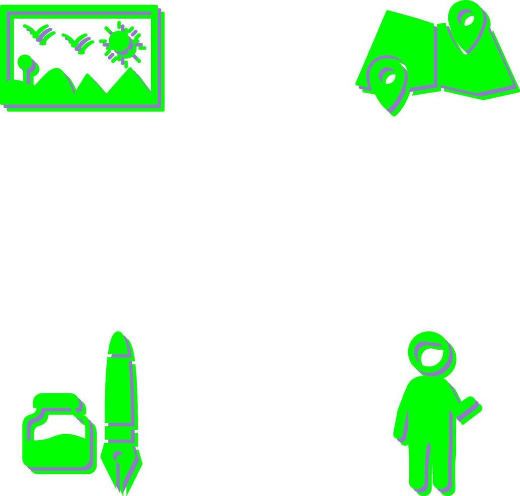 Painting Exhibit and Folded Icon vector