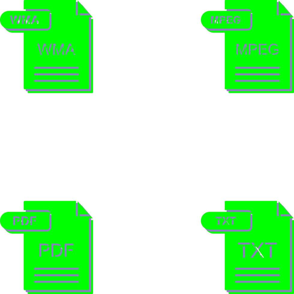 WMA and MPEG Icon vector