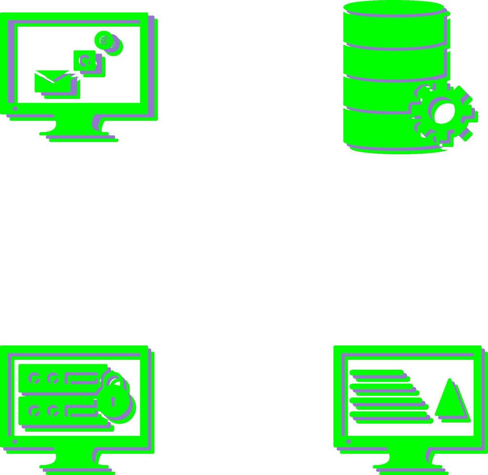 digital marketing and database management Icon vector