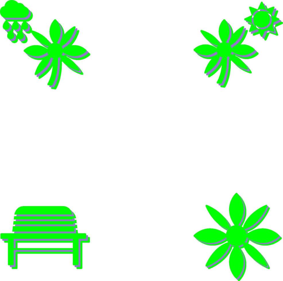 Flower with rain and Flower Icon vector