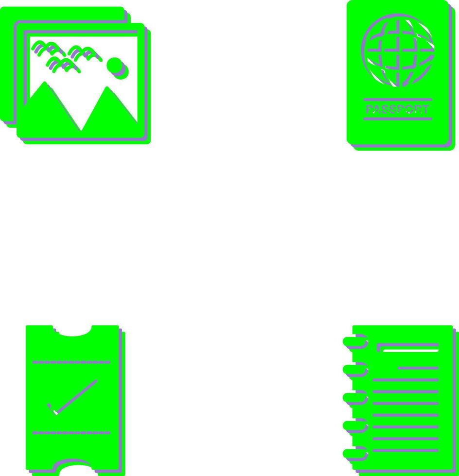 pictures and passport Icon vector