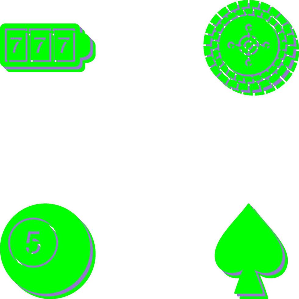 slot machine with sevens and roulette Icon vector