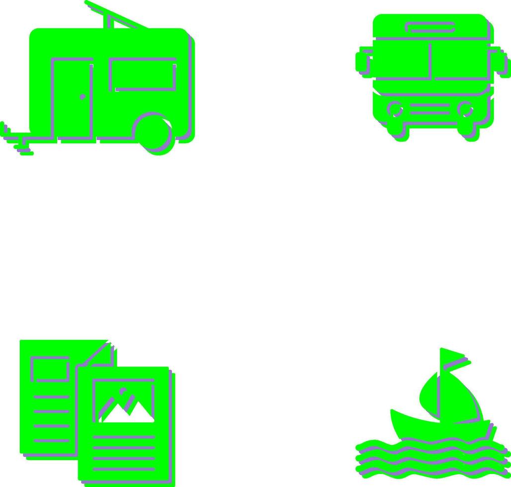 Bus and trailer Icon vector