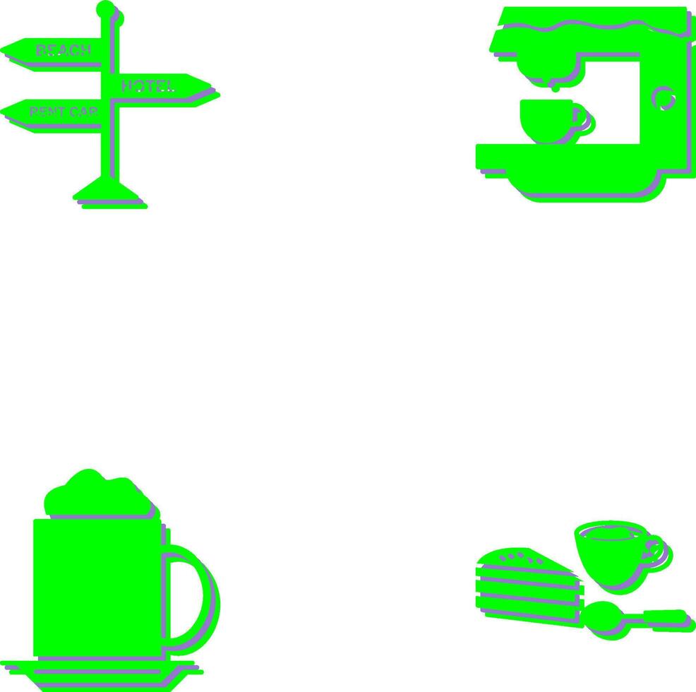 signboard and coffe machine Icon vector