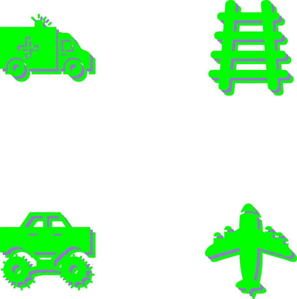 Ambulance and Train tack Icon vector