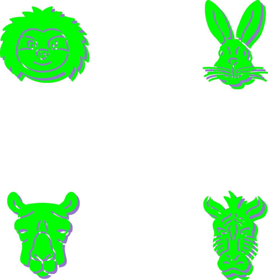 Sloth and Rabbit Icon vector