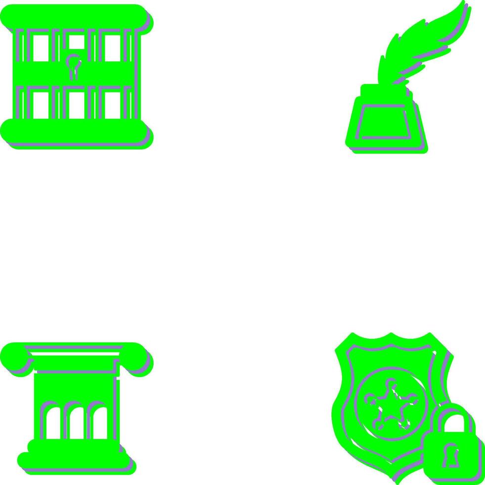 Jail and Inkwell Icon vector