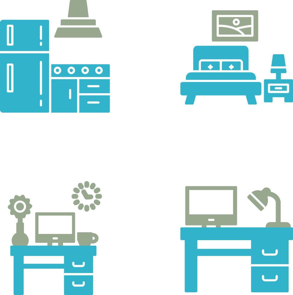 Kitchen and Bedroom Icon vector