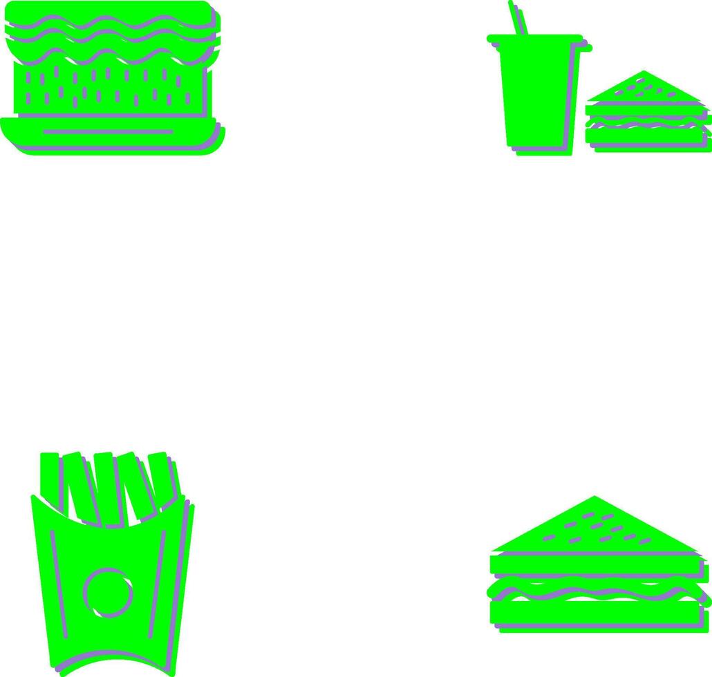 cream cake and lunch bistro Icon vector