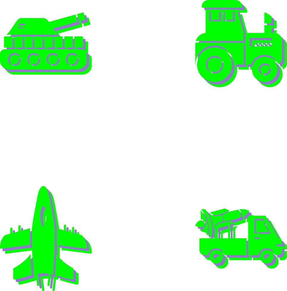 Tank and Tractor Icon vector