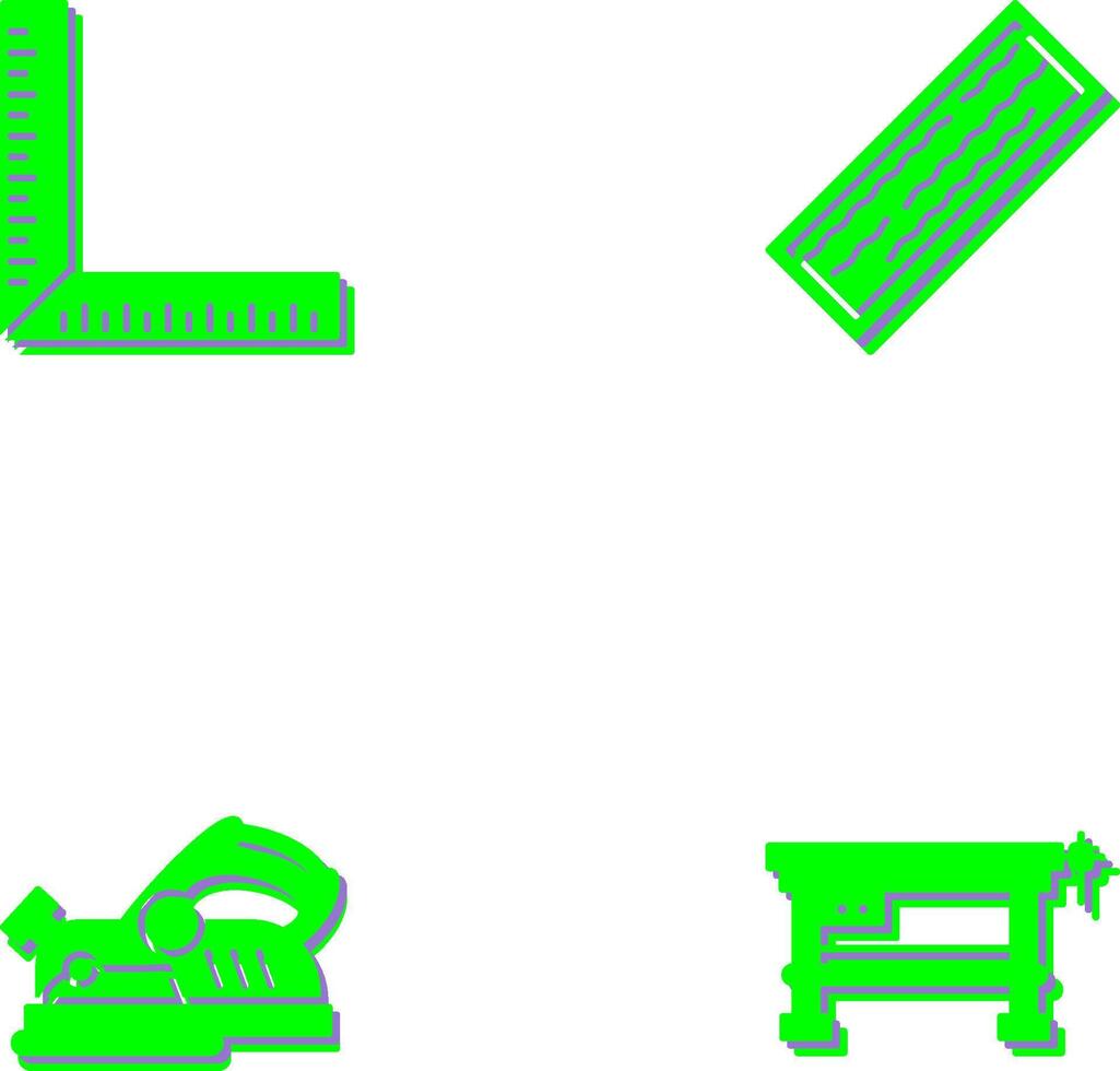 Square Ruller and Plank Icon vector