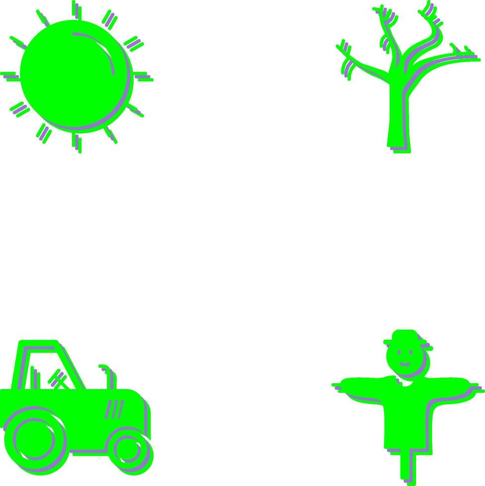 Sun and Tree Icon vector