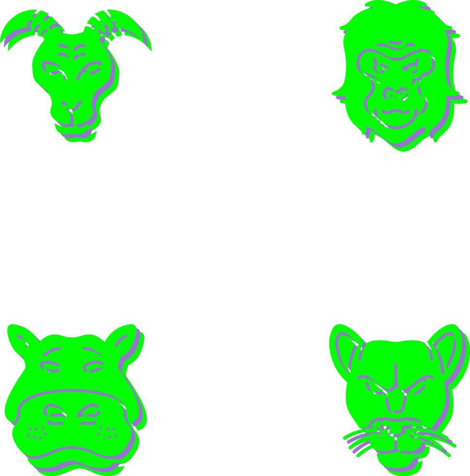 Goat and Gorilla Icon vector