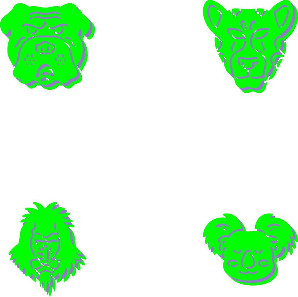 Bulldog and leopard Icon vector