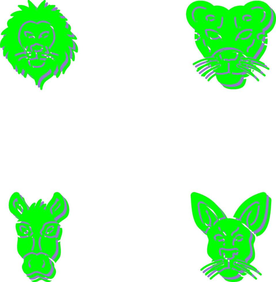 Lion and Cheetah Icon vector
