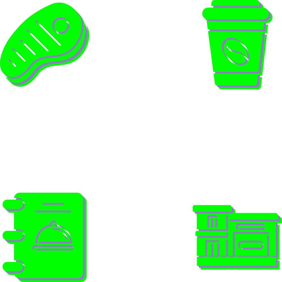 Meat and Coffee Icon vector