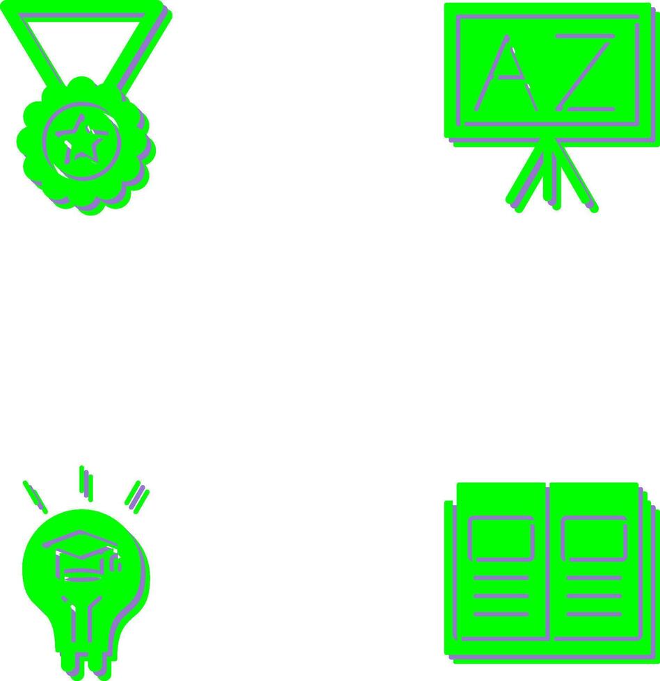 Medal and From A To Z Icon vector