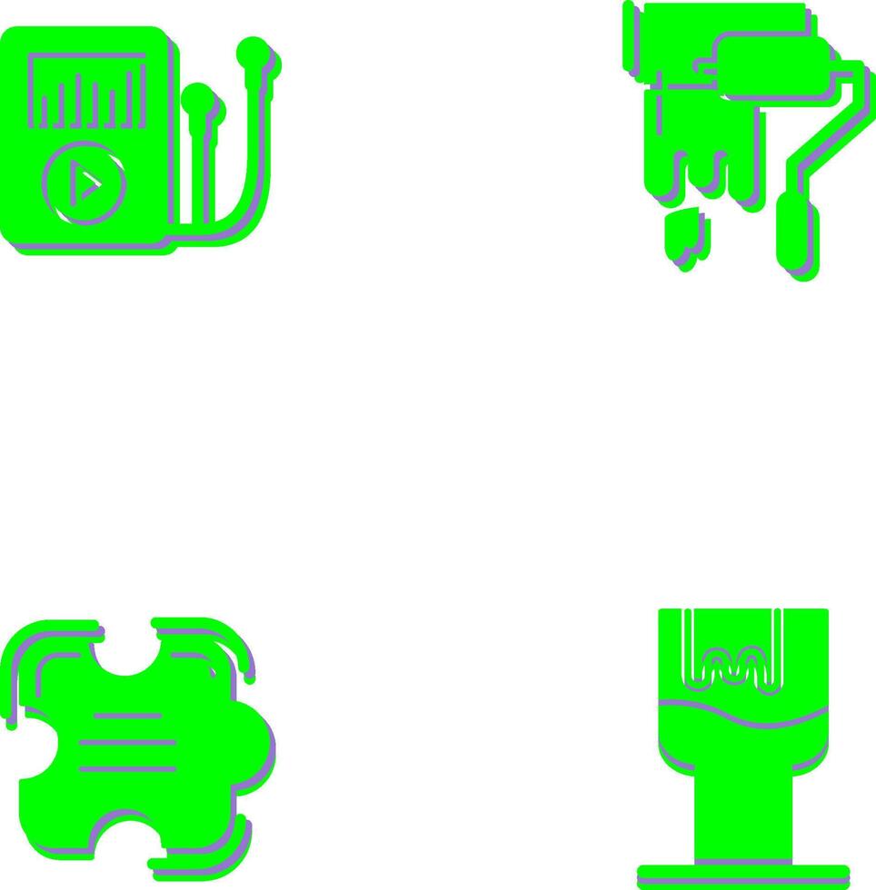 Music Player and Painting Icon vector
