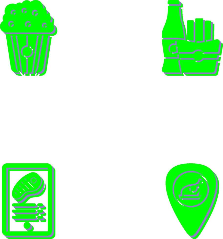 Pop corn and French Icon vector