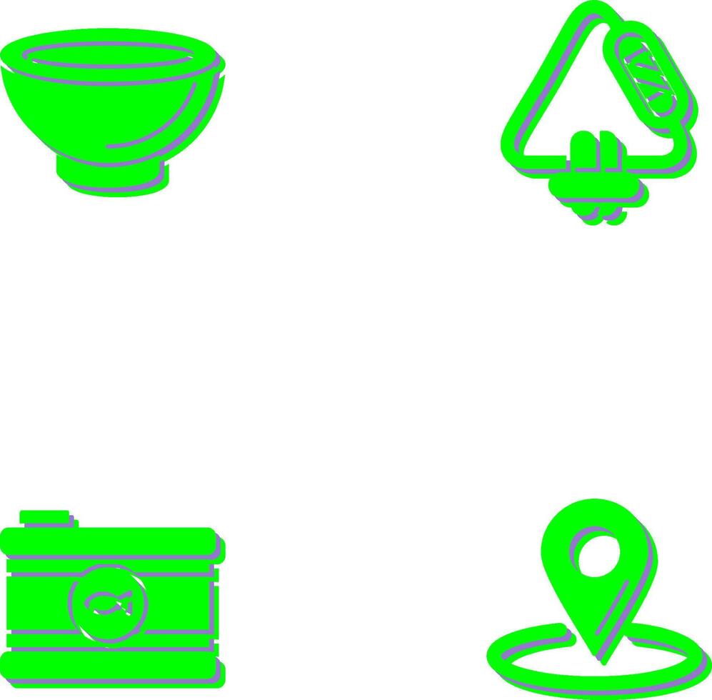 Bowling and Carabiner Icon vector