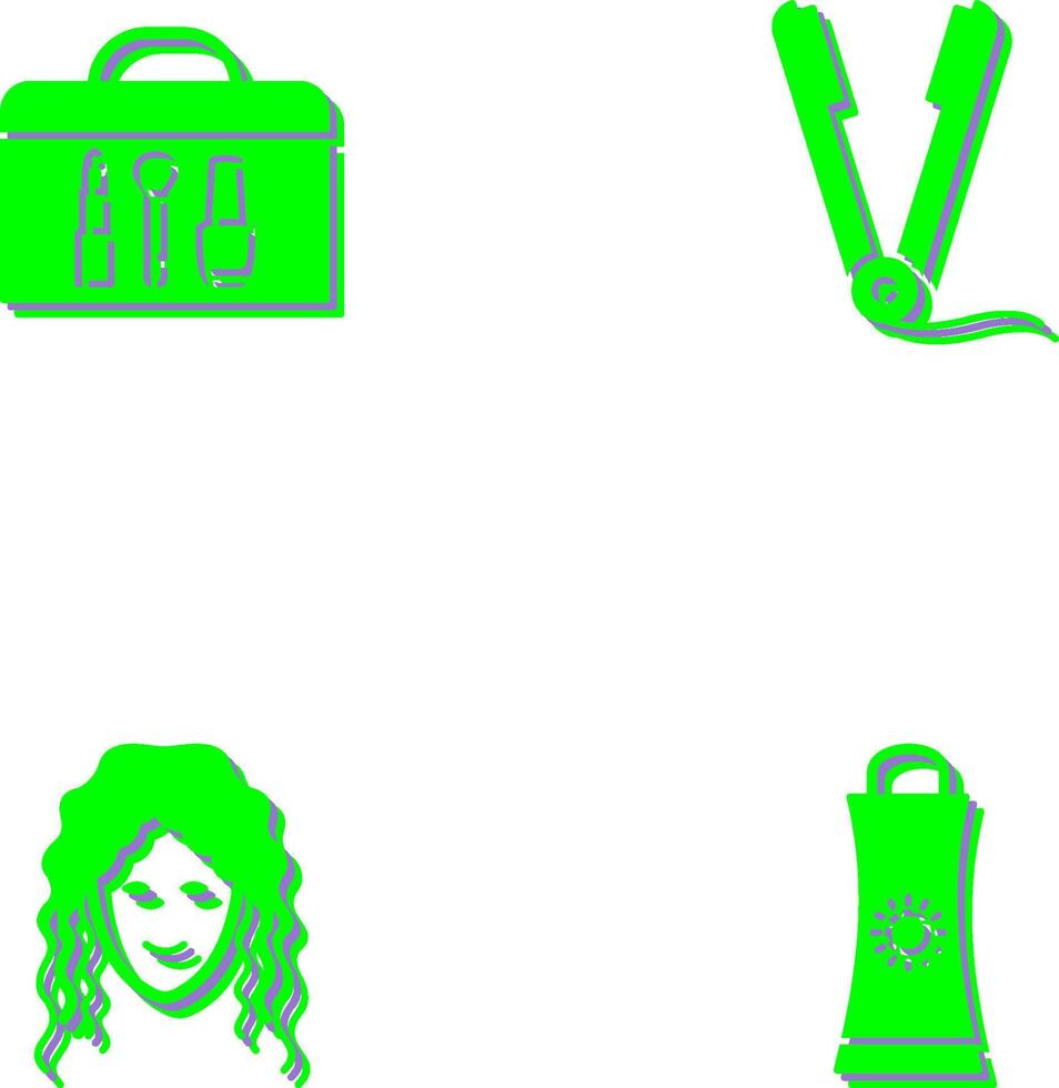 Cosmetics and Straightener Icon vector